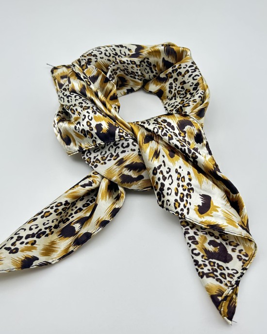 Light brown vintage silk scarf